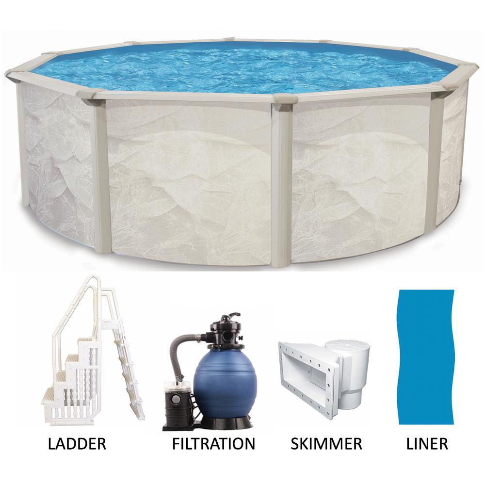 15 Above Ground Pool
 15 ft Round x 52 in Deep Metal Wall Ground Pool