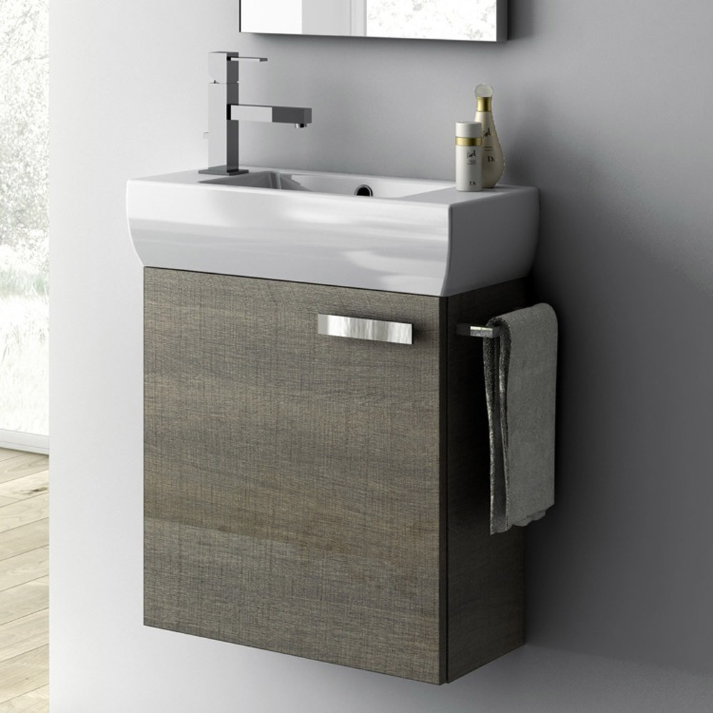 18 Bathroom Vanity
 Modern 18 inch Cubical Vanity Set with Ceramic Sink