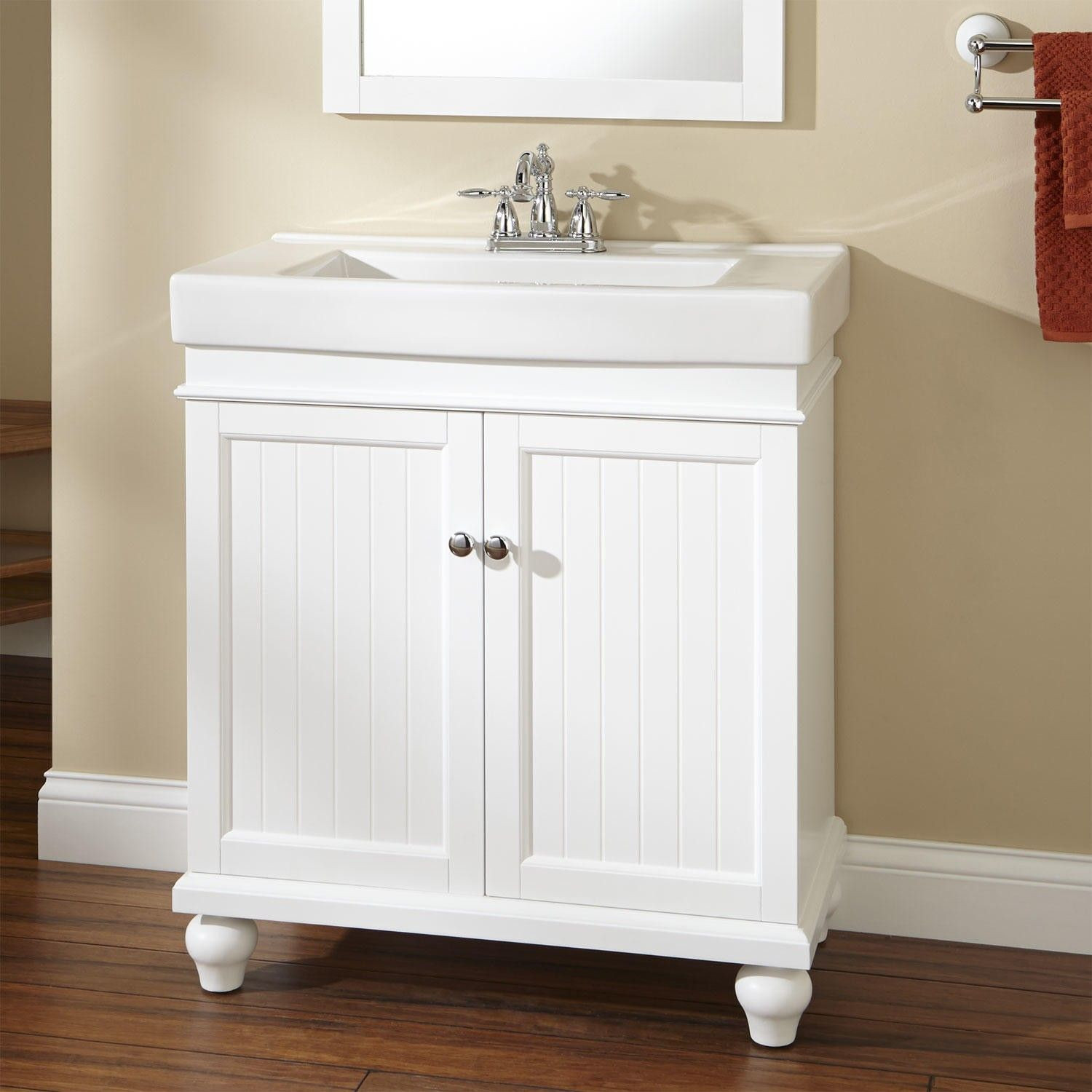18 Inch Deep Bathroom Vanity
 30" Lander Vanity Cabinet White 16 inches deep
