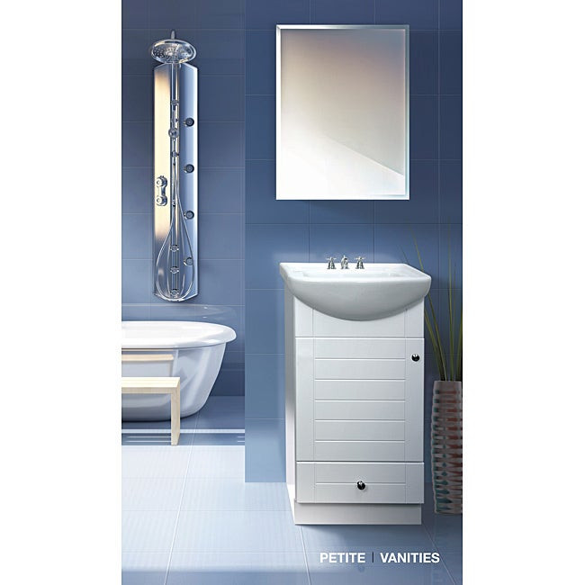 18 Inch Deep Bathroom Vanity
 Fine Fixtures Petite 18 inch Wood White Bathroom Vanity
