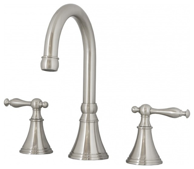 3 Hole Bathroom Sink Faucet
 Brushed Nickel Three Hole Bathroom Faucet contemporary