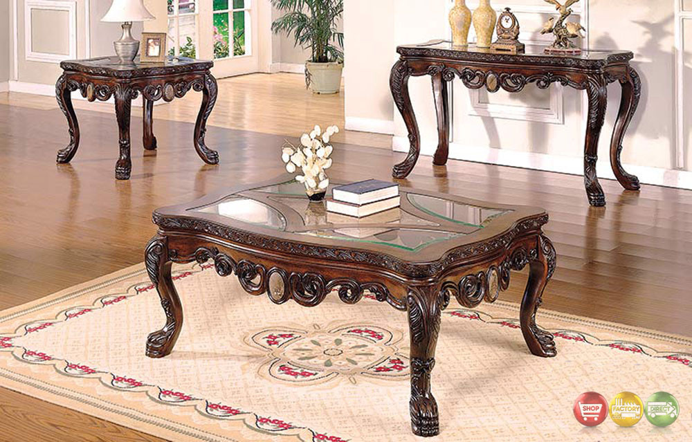 3 Piece Living Room Tables
 Ornate Traditional Living Room Occasional Tables 3 Piece