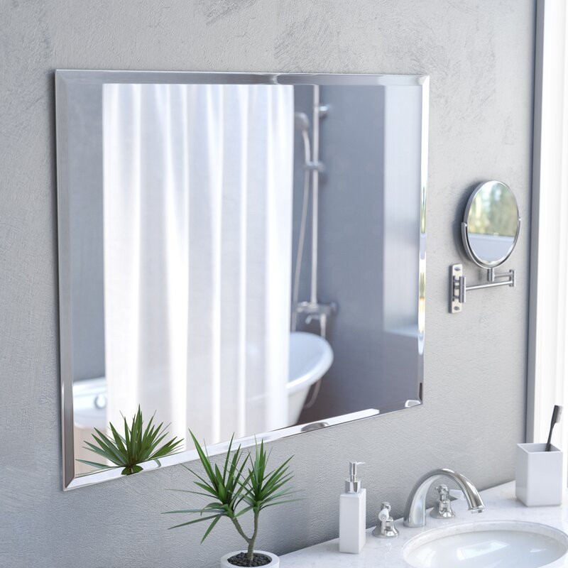 30 X 40 Bathroom Mirror
 Zipcode Design Marylee Rectangle Beveled Polish Frameless