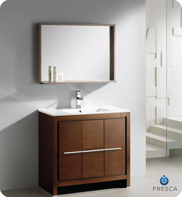36 Bathroom Mirror
 Fresca Allier 36 inch Wenge Brown Modern Bathroom Vanity