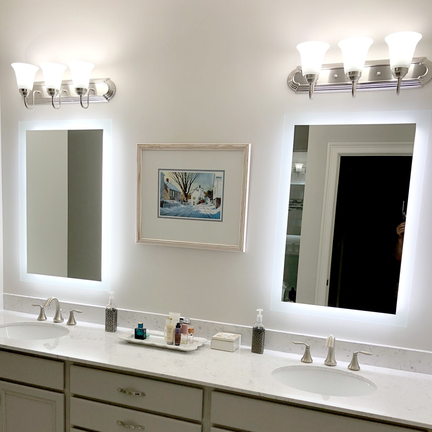 36 Bathroom Mirror
 Side Lighted LED Bathroom Vanity Mirror 36" x 40