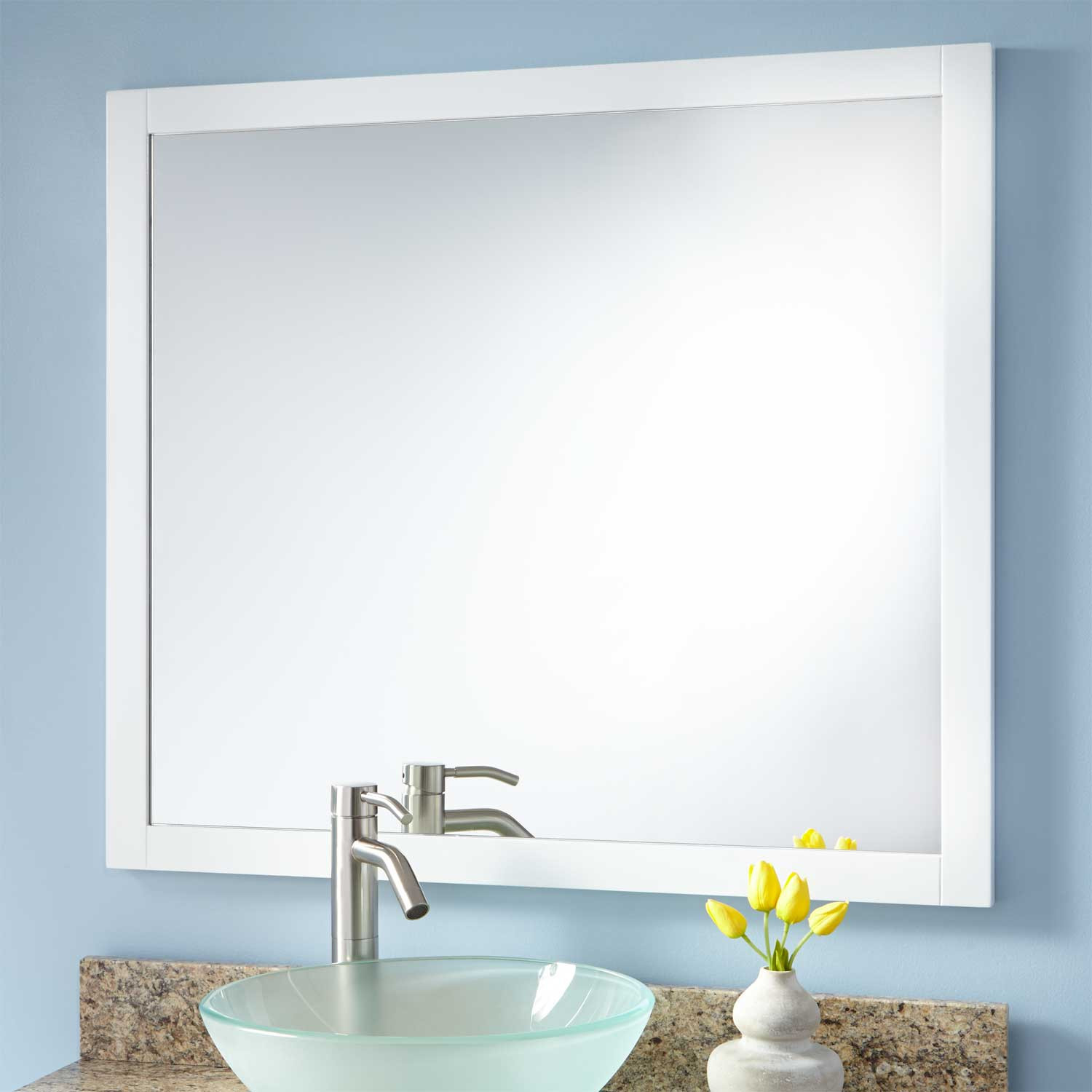 36 Bathroom Mirror
 Everett Vanity Mirror White Bathroom Mirrors Bathroom