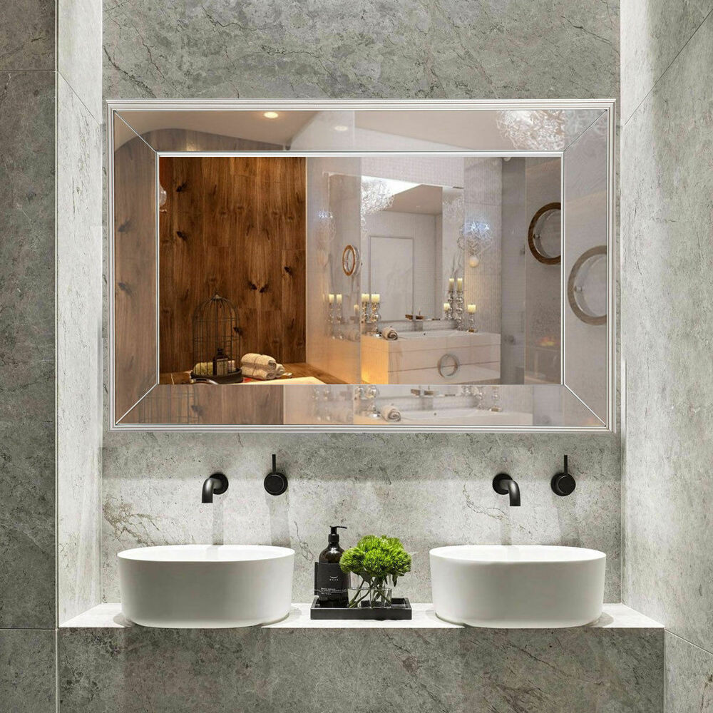 36 Bathroom Mirror
 36" Wall Mirror Beveled Rectangle Vanity Bathroom