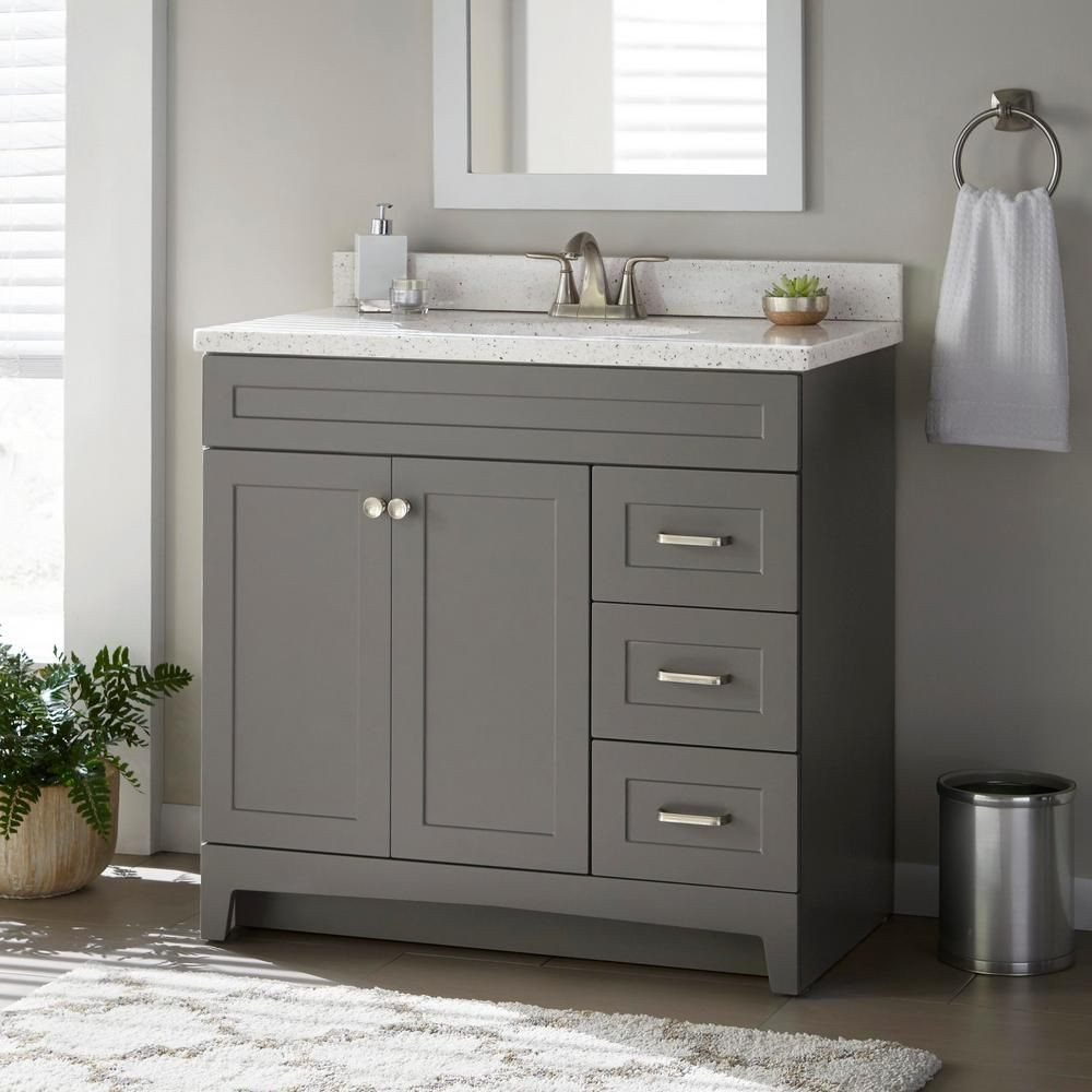 36 X 21 Bathroom Vanity
 Home Decorators Collection Thornbriar 36 in W x 21 in D