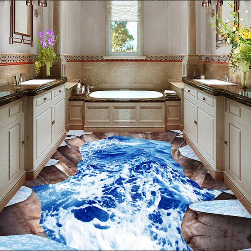 3D Bathroom Tile
 3D ceramic tile bathroom floor 3D outdoor waterfall floor