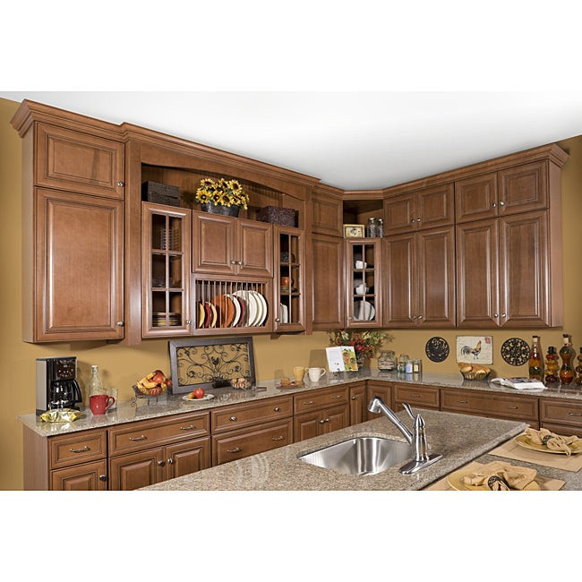 42 Inch Tall Kitchen Cabinets
 Honey Stain Chocolate Glaze 42 inch Base Kitchen Cabinet