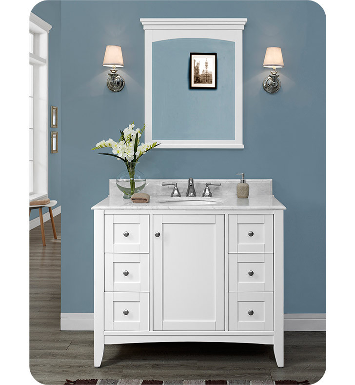 42 Inch White Bathroom Vanity
 Fairmont Designs 1512 V42 Shaker Americana 42 inch Vanity