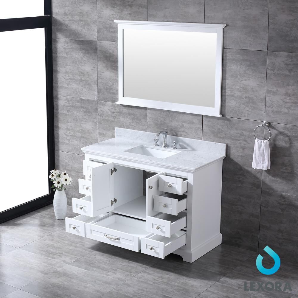48 Inch Bathroom Mirror
 48 Inch Dukes White Color Bathroom Vanity White Carrera