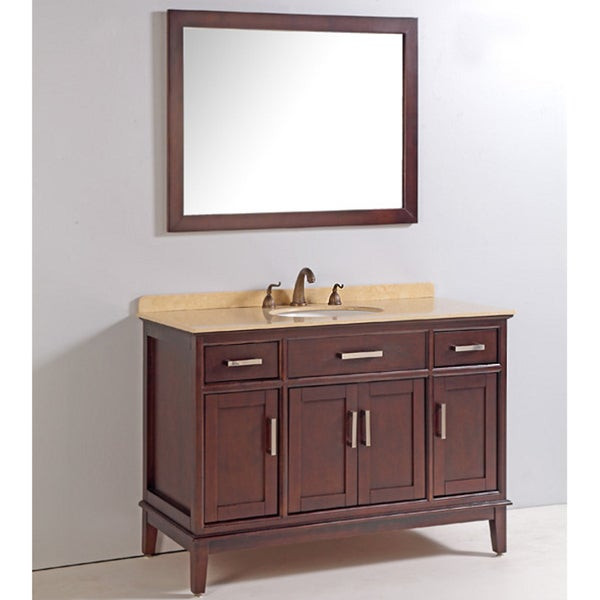 48 Inch Bathroom Mirror
 Shop Marble Top 48 inch Single Sink Bathroom Vanity with