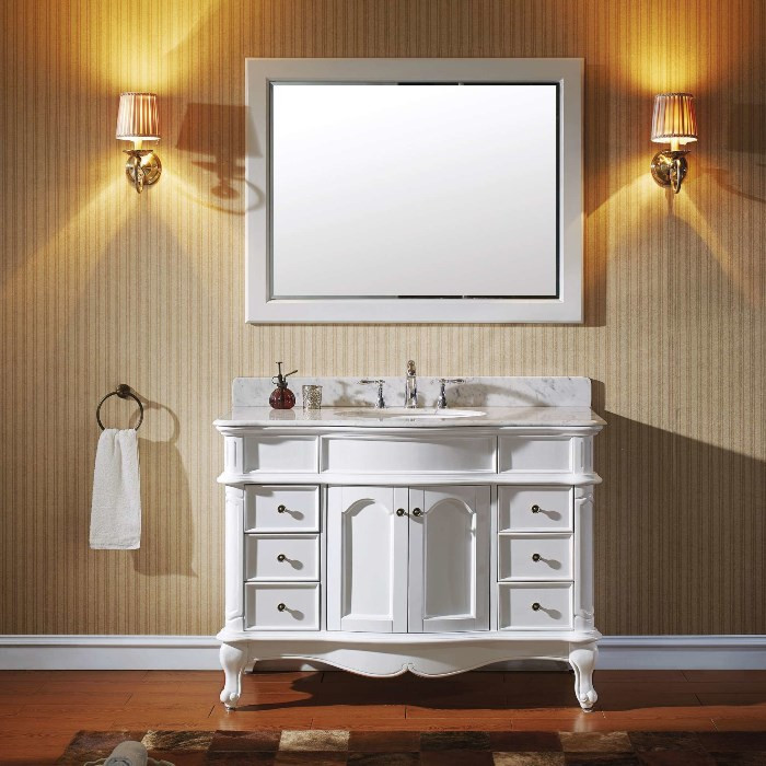 48 Inch Bathroom Mirror
 48 Inch White Free Standing Vanities for a Bath Renovation