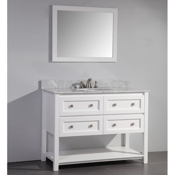 48 Inch Bathroom Mirror
 Shop Marble Top 48 inch Single Sink White Bathroom Vanity