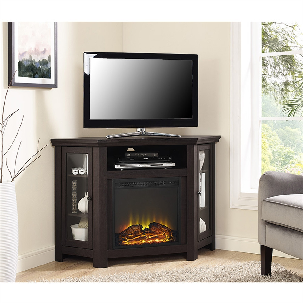 48 Inch Electric Fireplace
 48" Corner Fireplace TV Stand Espresso
