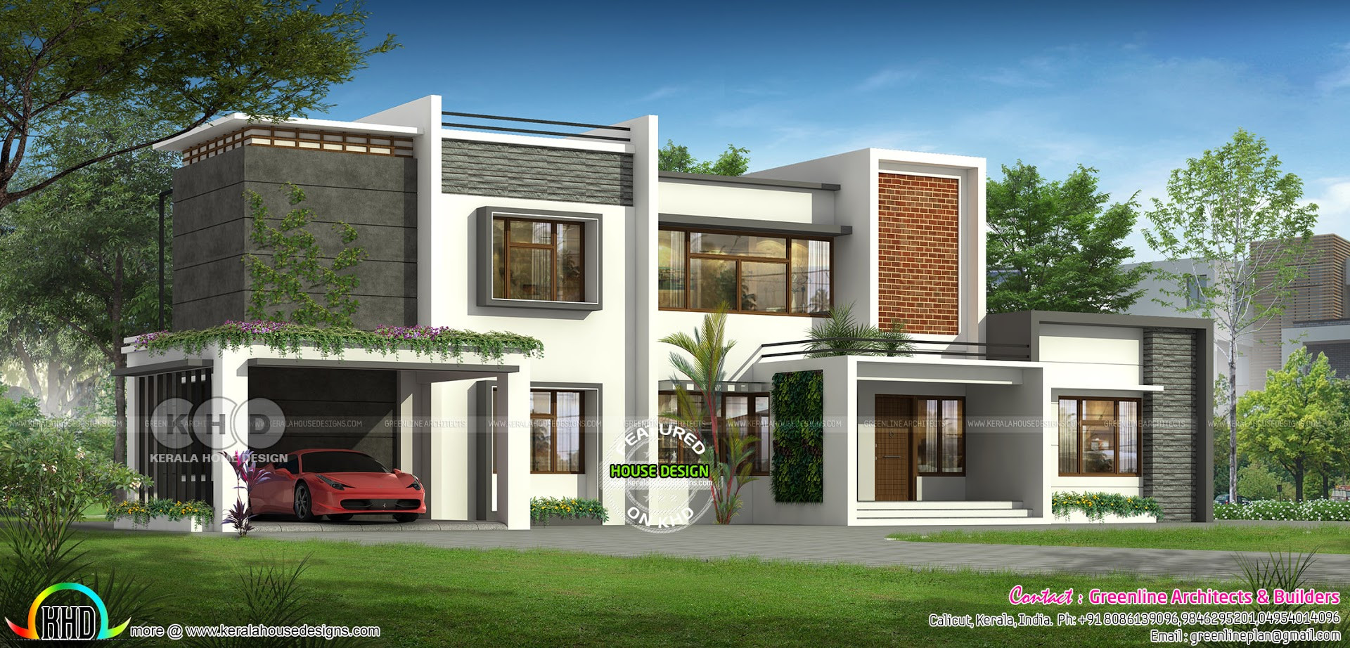 5 Bedroom Modern House Plans
 5 bedroom luxury modern house plan design Kerala home