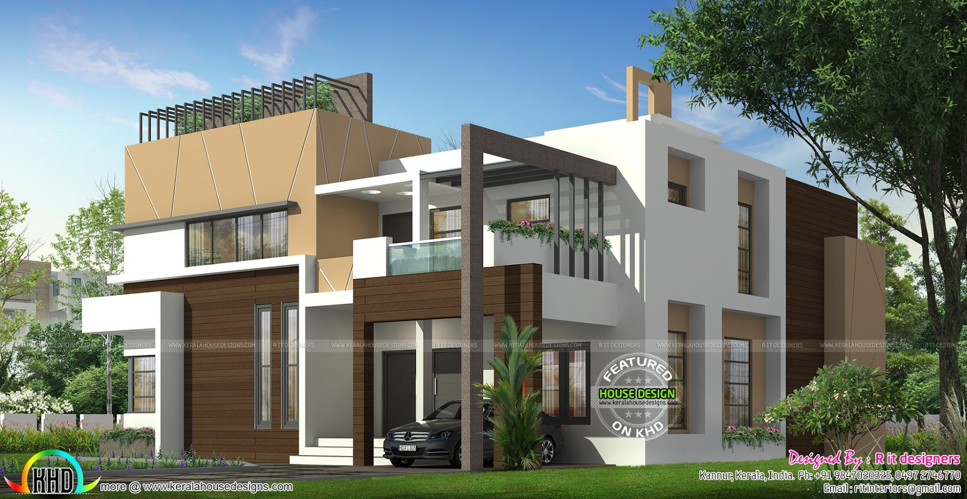5 Bedroom Modern House Plans
 Luxurious 5 bedroom ultra modern home Kerala home design