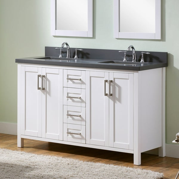 60 Inch Bathroom Vanity
 Shop Infurniture White 60 inch Double sink Bathroom Vanity