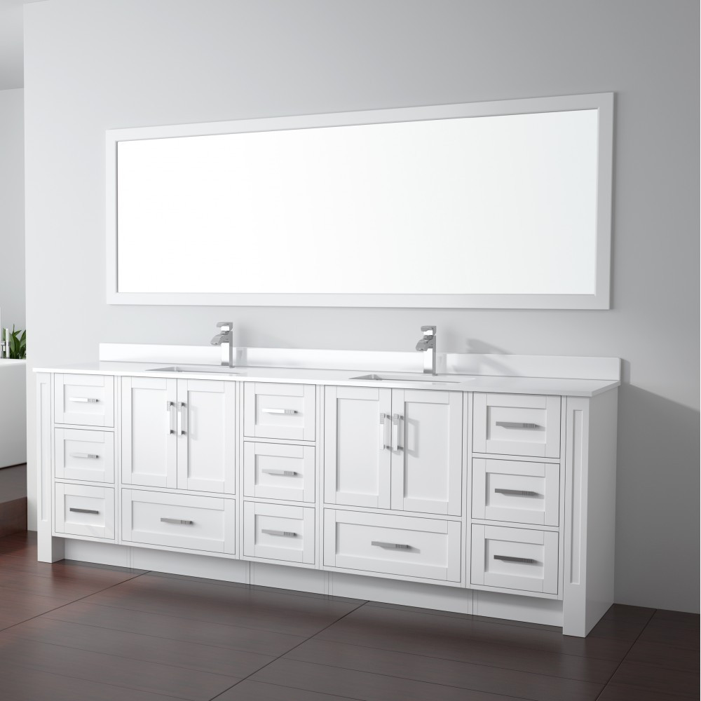 96 Inch Bathroom Vanities
 Flow Floor Mount 96” Double Sink Vanity – Freestanding