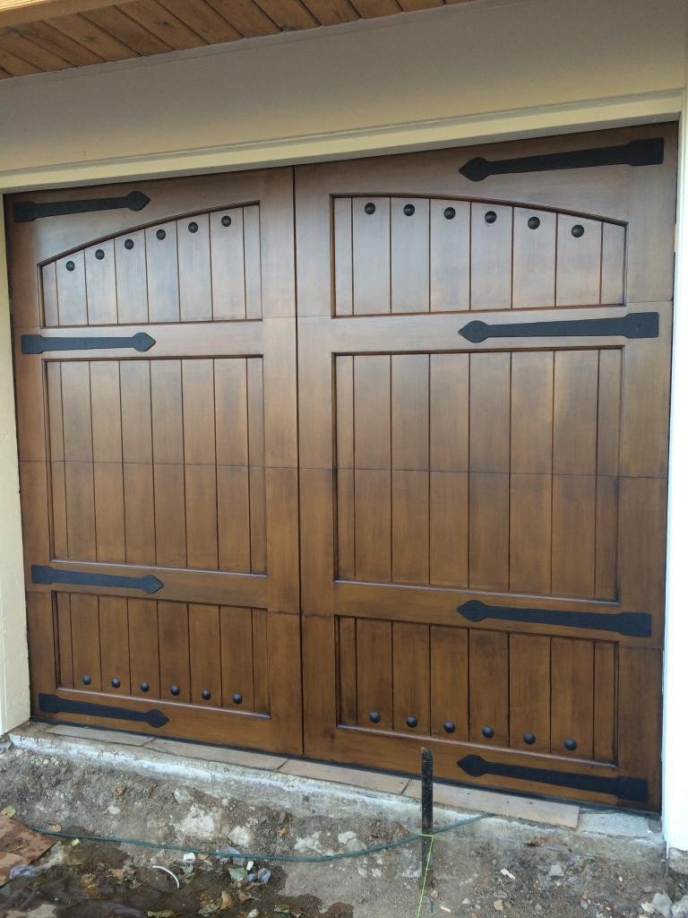 9' Garage Door
 Lafayette Design [9 x 7 ] Spanish Style Custom Mahogany