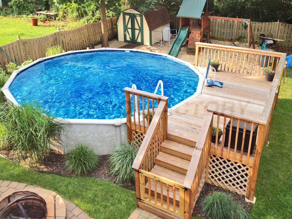 Above Ground Swimming Pool Decking
 Pool Deck Ideas Partial Deck The Pool Factory