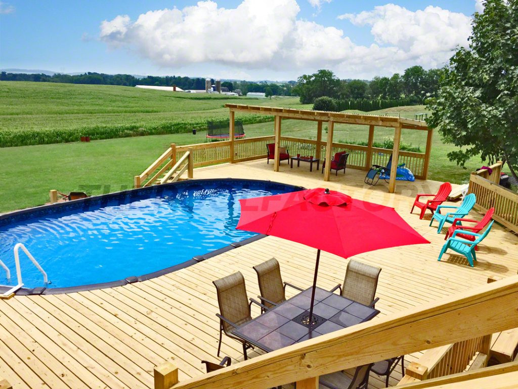 Above Ground Swimming Pool Decking
 Pool Deck Ideas Partial Deck The Pool Factory