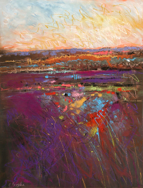 Abstract Landscape Paintings
 Carol Engles Art March Sunset abstract landscape by