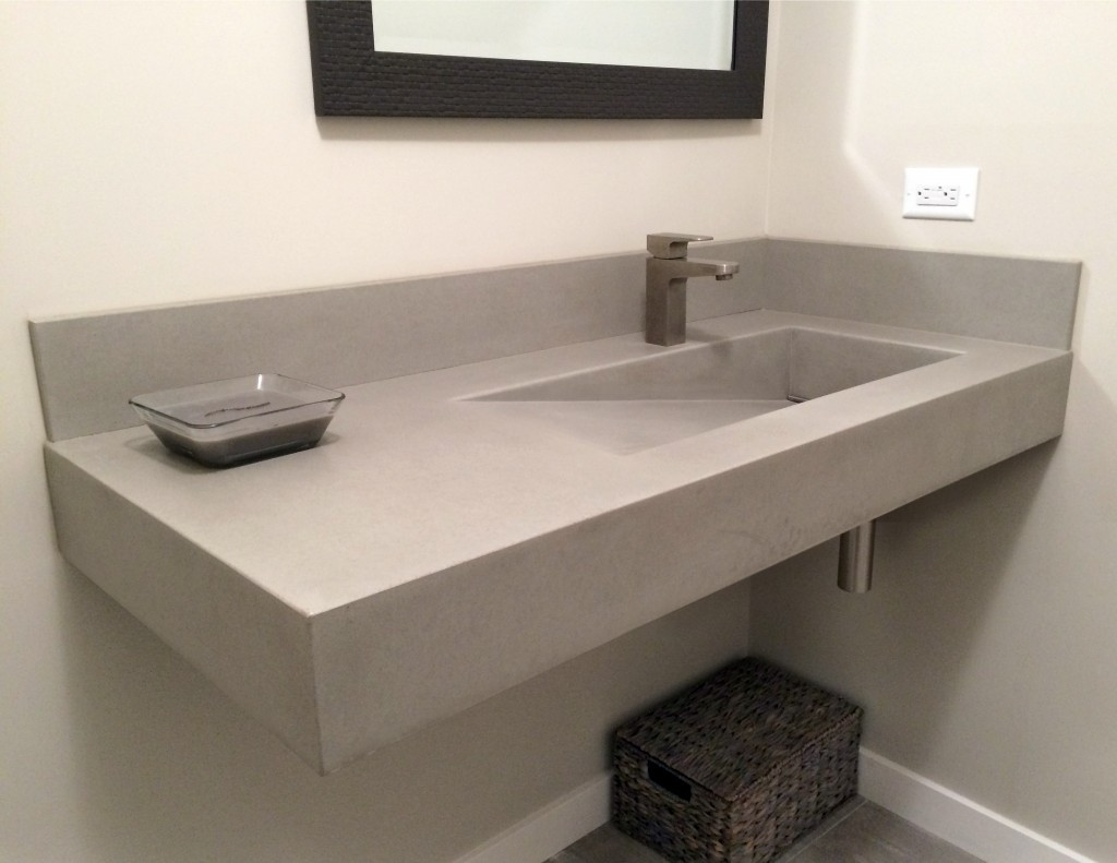 Ada Bathroom Vanity
 Floating concrete ADA sink by Trueform Concrete