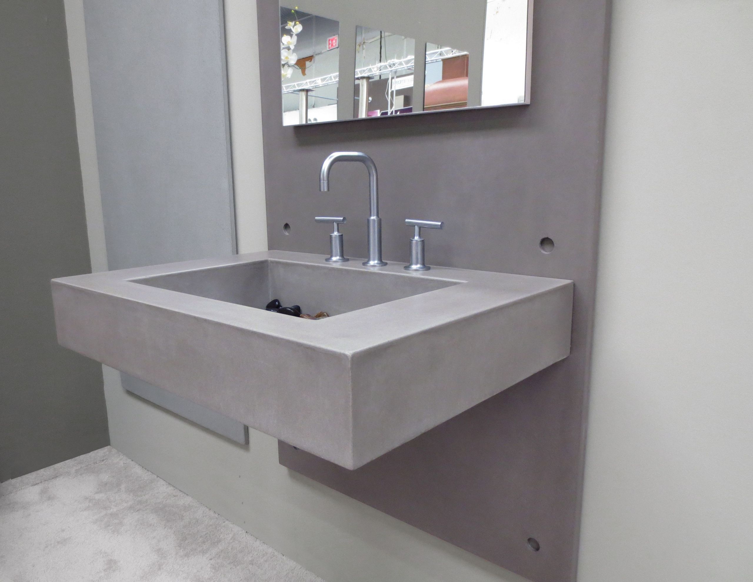 Ada Bathroom Vanity
 Wall Mount Sink ADA Concrete bathroom sink by Trueform