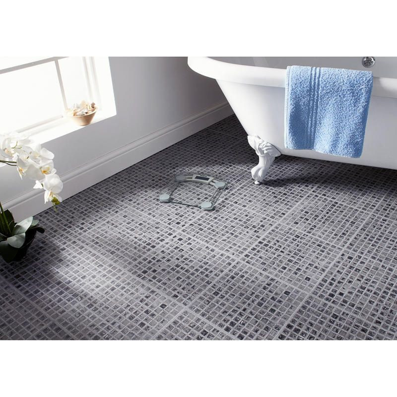 Adhesive Bathroom Floor Tiles
 Self Adhesive Floor Tiles Grey Mosaic Effect in 2020