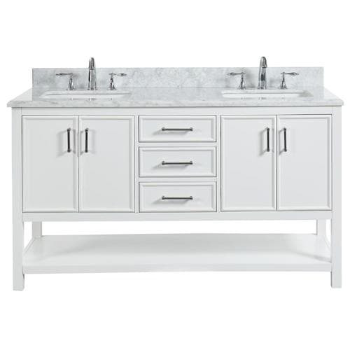 Allen And Roth Bathroom Vanity
 allen roth Presnell 61 in Dove White Double Sink