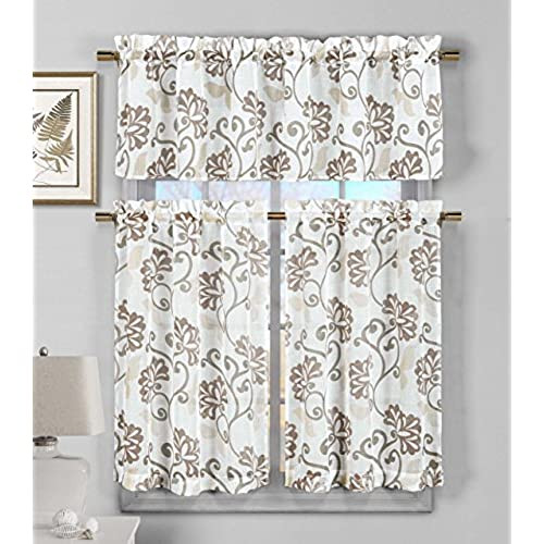Amazon Kitchen Curtains
 Sheer White Kitchen Curtains with Leaves Amazon