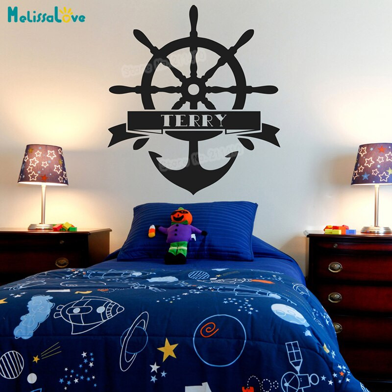 Anchor Baby Room Decor
 Nautical Steering Wheel and Anchor Wall Sticker