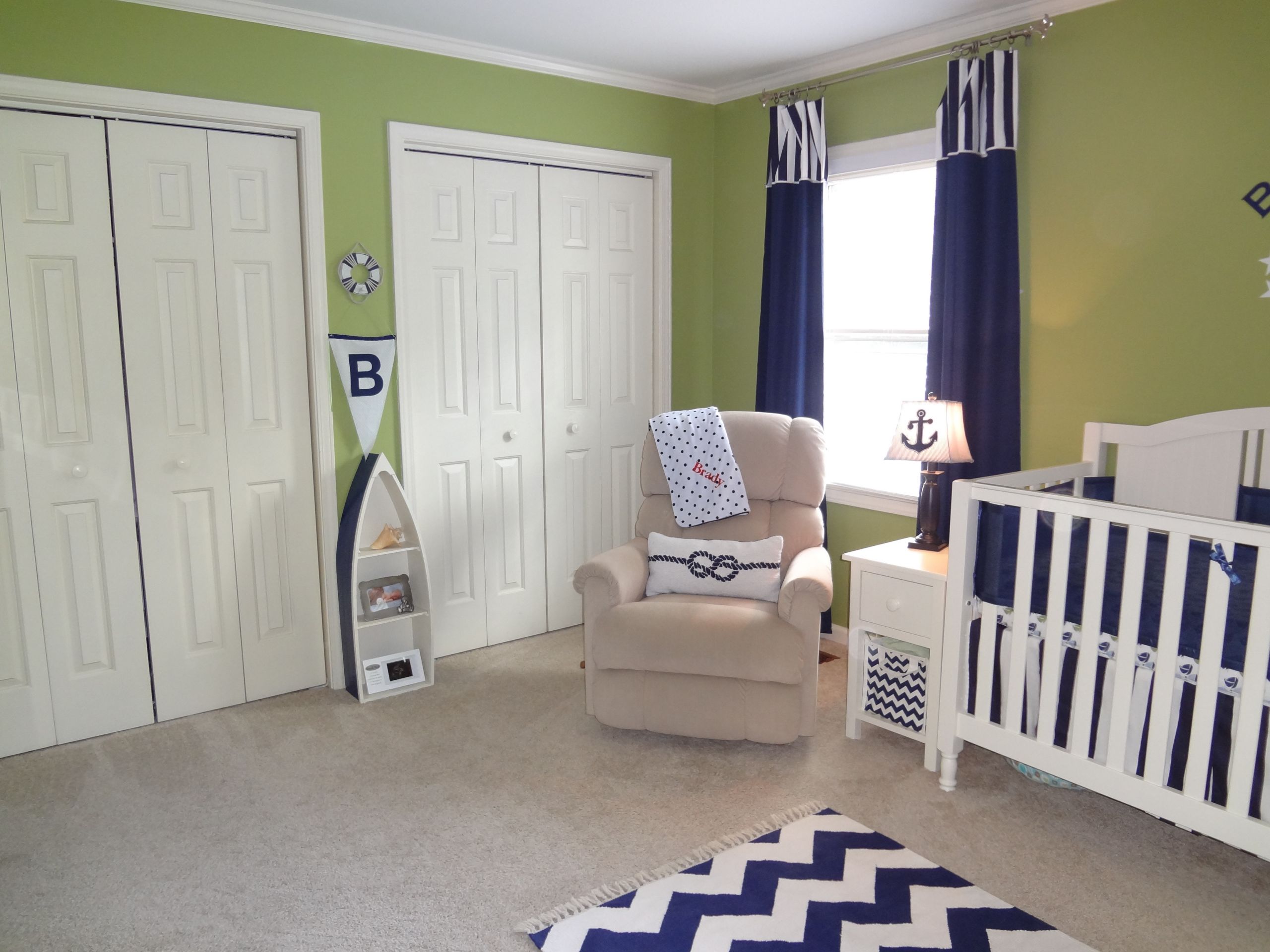 Anchor Baby Room Decor
 Green and Navy Nautical Nursery Project Nursery