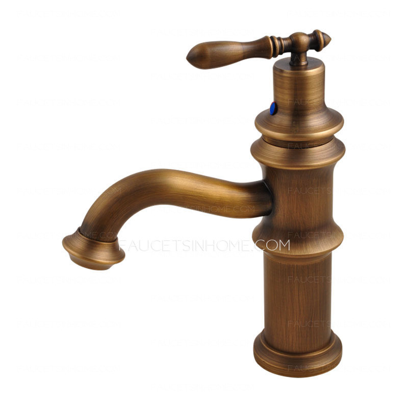 Antique Brass Bathroom Sink Faucets
 Antique Brass Brushed Single Handle Bathroom Sink Faucet