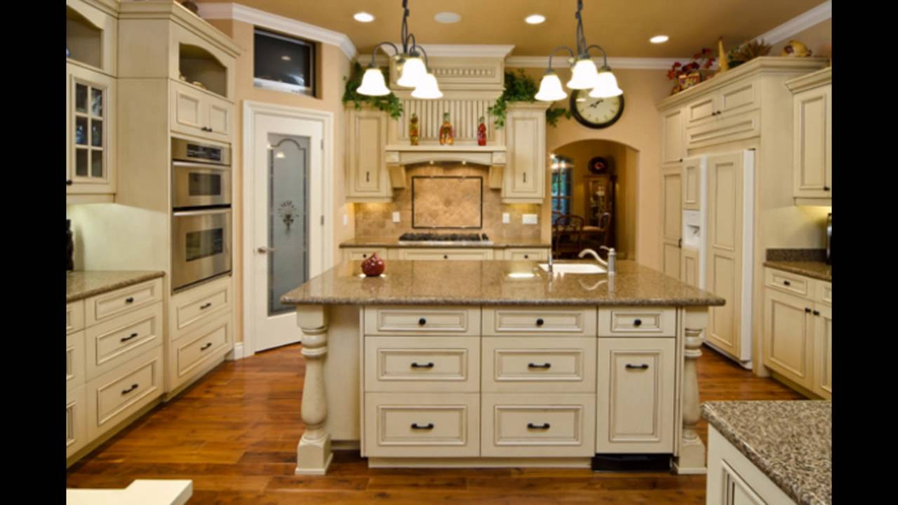 Antiqued Kitchen Cabinets
 antique cream colored kitchen cabinets