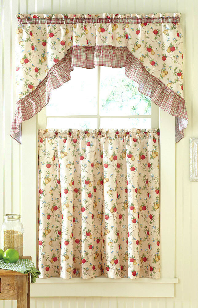 Apple Curtains For Kitchen
 Apples n Pears plete Kitchen Curtain Set By GoodGram