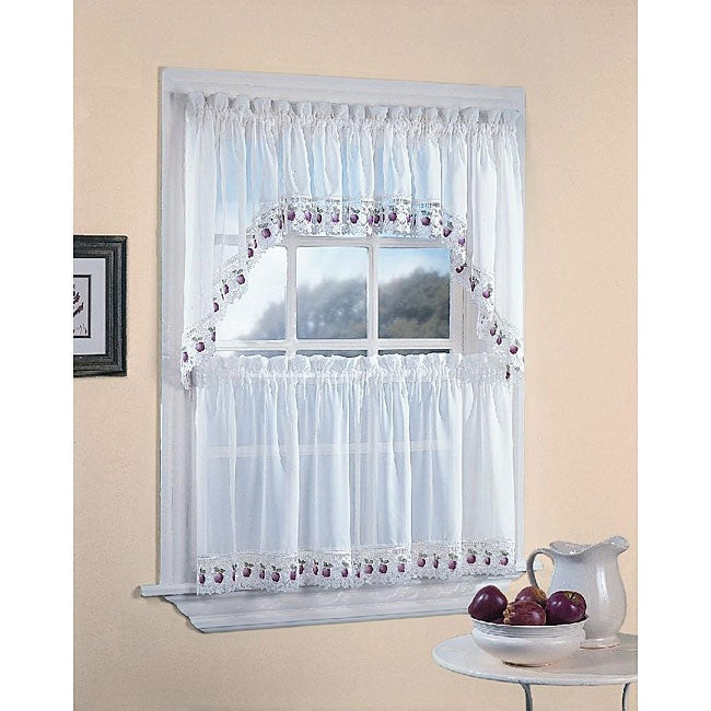Apple Curtains For Kitchen
 Apple Orchard Kitchen 5 piece Window Tier and Swag Set