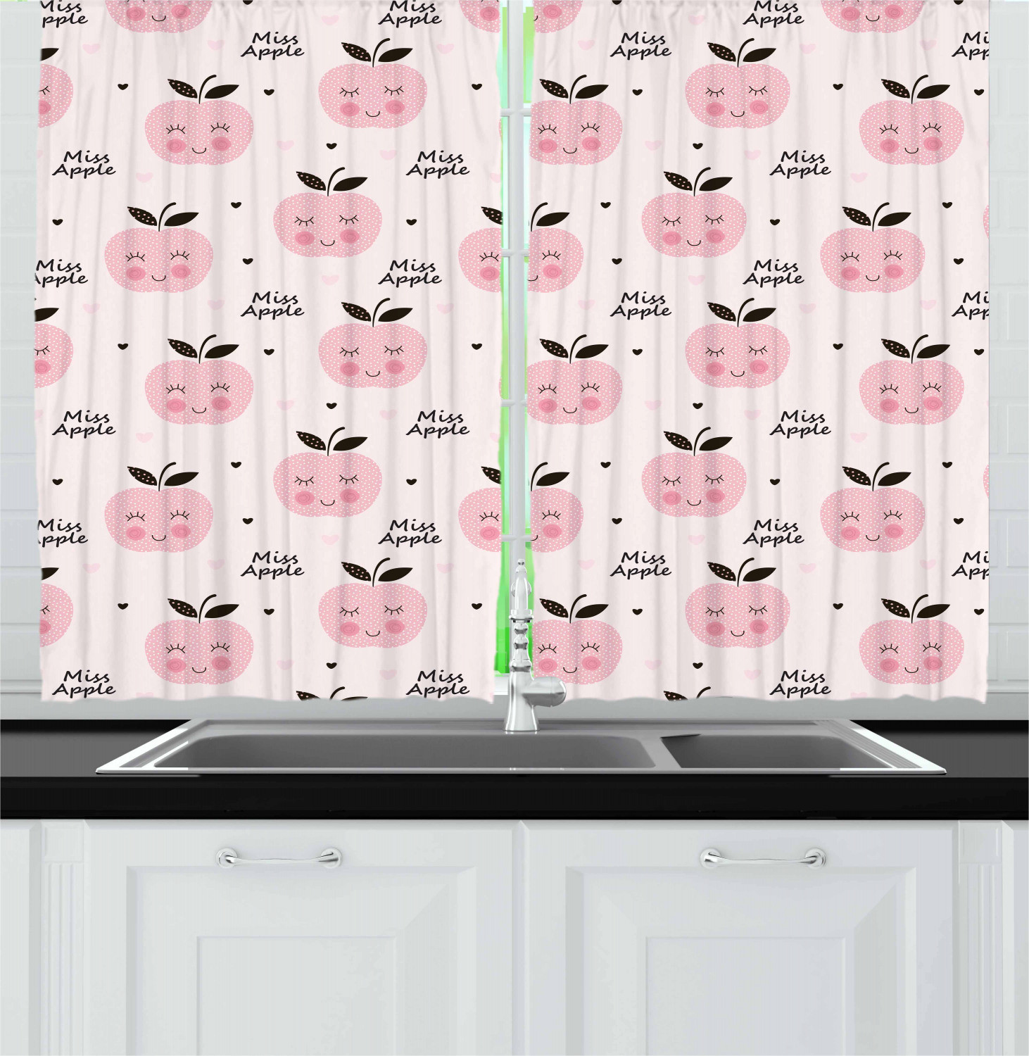 Apple Curtains For Kitchen
 Apple Fruit Kitchen Curtains 2 Panel Set Window Drapes 55