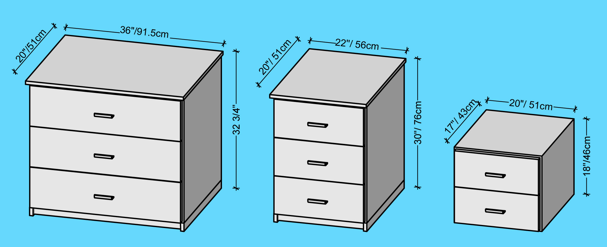 Average Bedroom Dimensions
 Bedside tables types and measurements