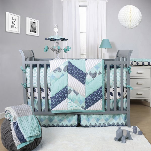 Baby Boys Bedroom Set
 Shop The Peanut Shell Mosaic 3 piece Boy s Crib Bedding