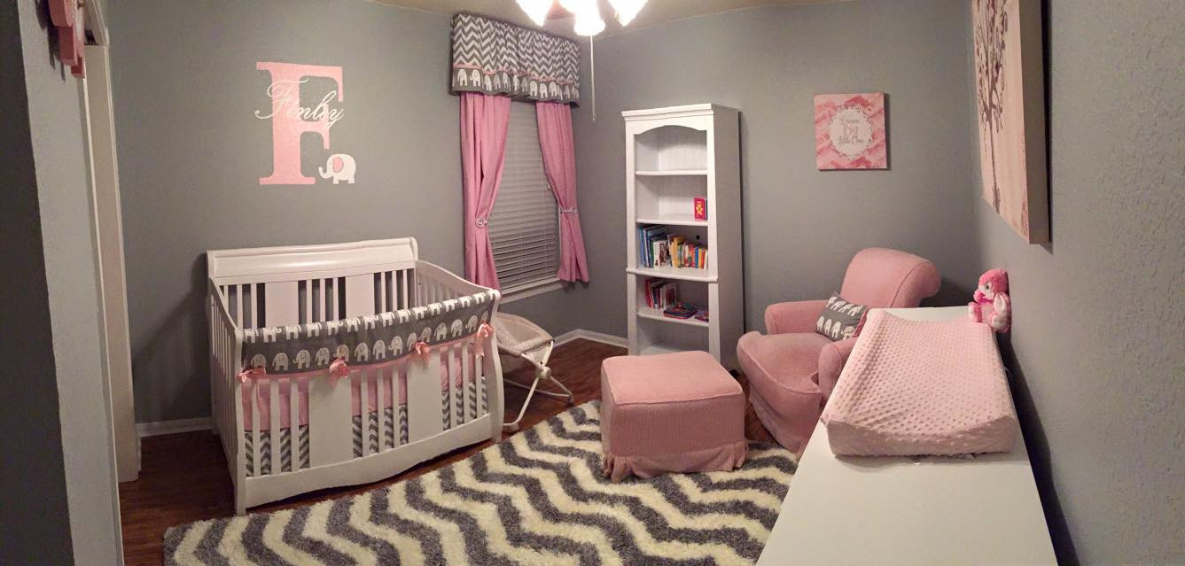 Baby Elephant Room Decor
 Pink and Grey Elephant Nursery Project Nursery
