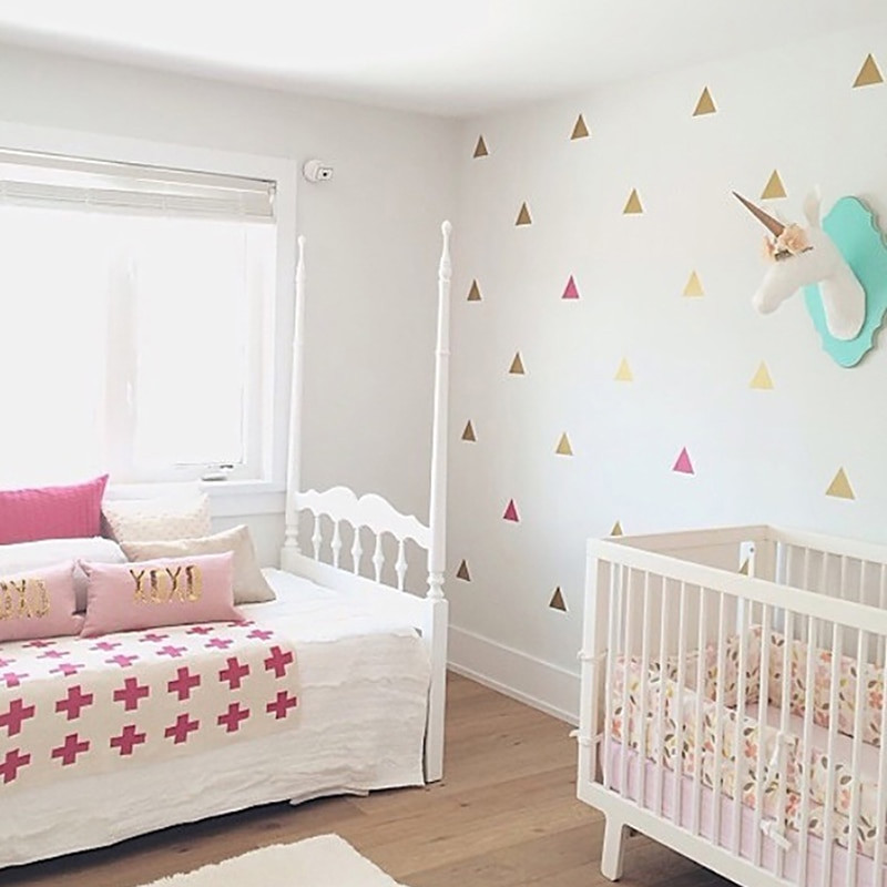 Baby Girl Wall Decor Ideas
 Nursery Decor Girl Little Triangles Wall Sticker For Kids
