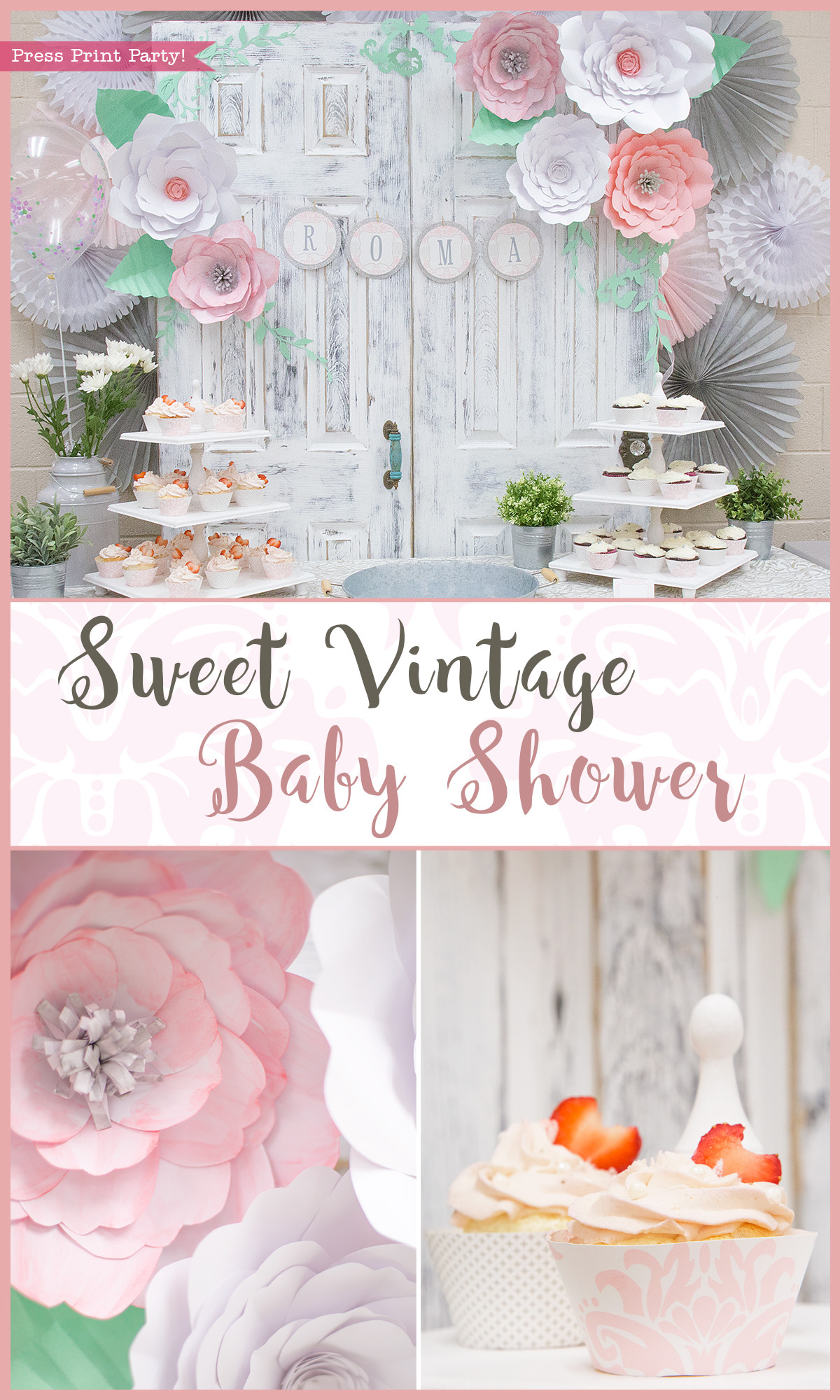Baby Shower Decor Ideas
 A Sweet Vintage Baby Shower By Press Print Party