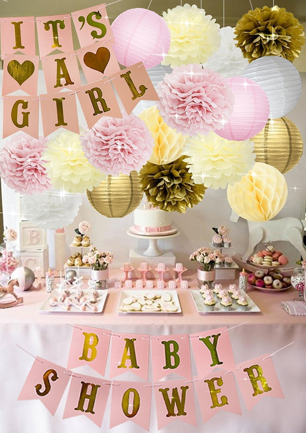 Baby Shower Decoration Ideas For Girls
 Baby Shower Decorations BABY SHOWER IT S A GIRL Garland