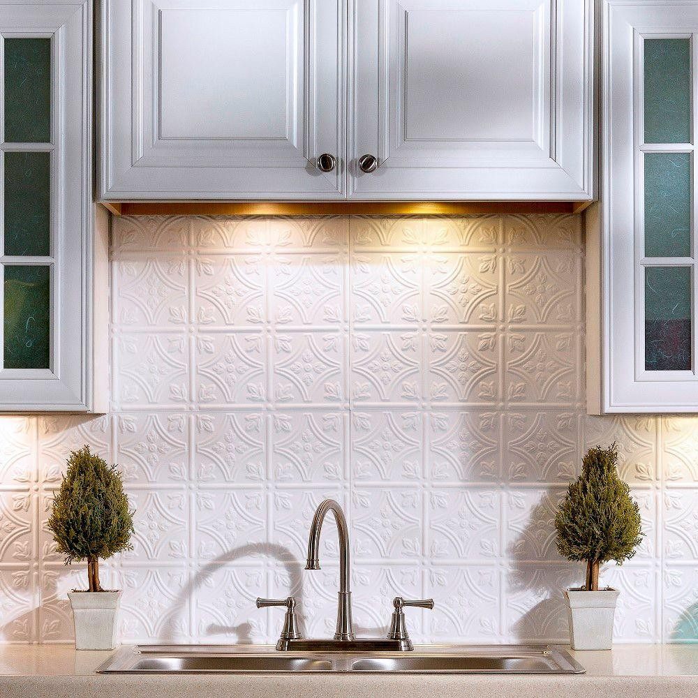Backsplash Panels For Kitchen
 Fasade 18 in x 24 in Traditional 1 PVC Decorative