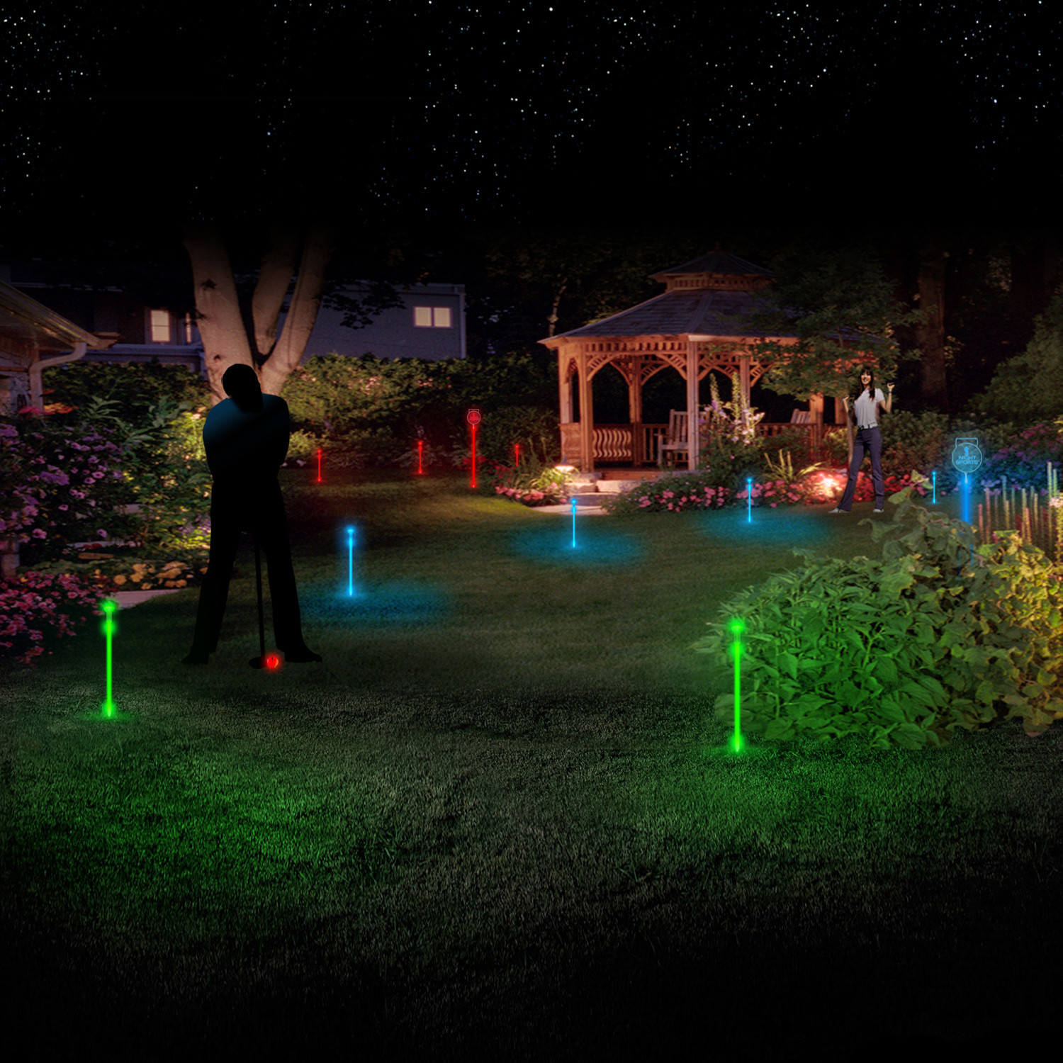 Backyard At Night
 Backyard Night Golf Set 3 LED Balls 24 LED Markers