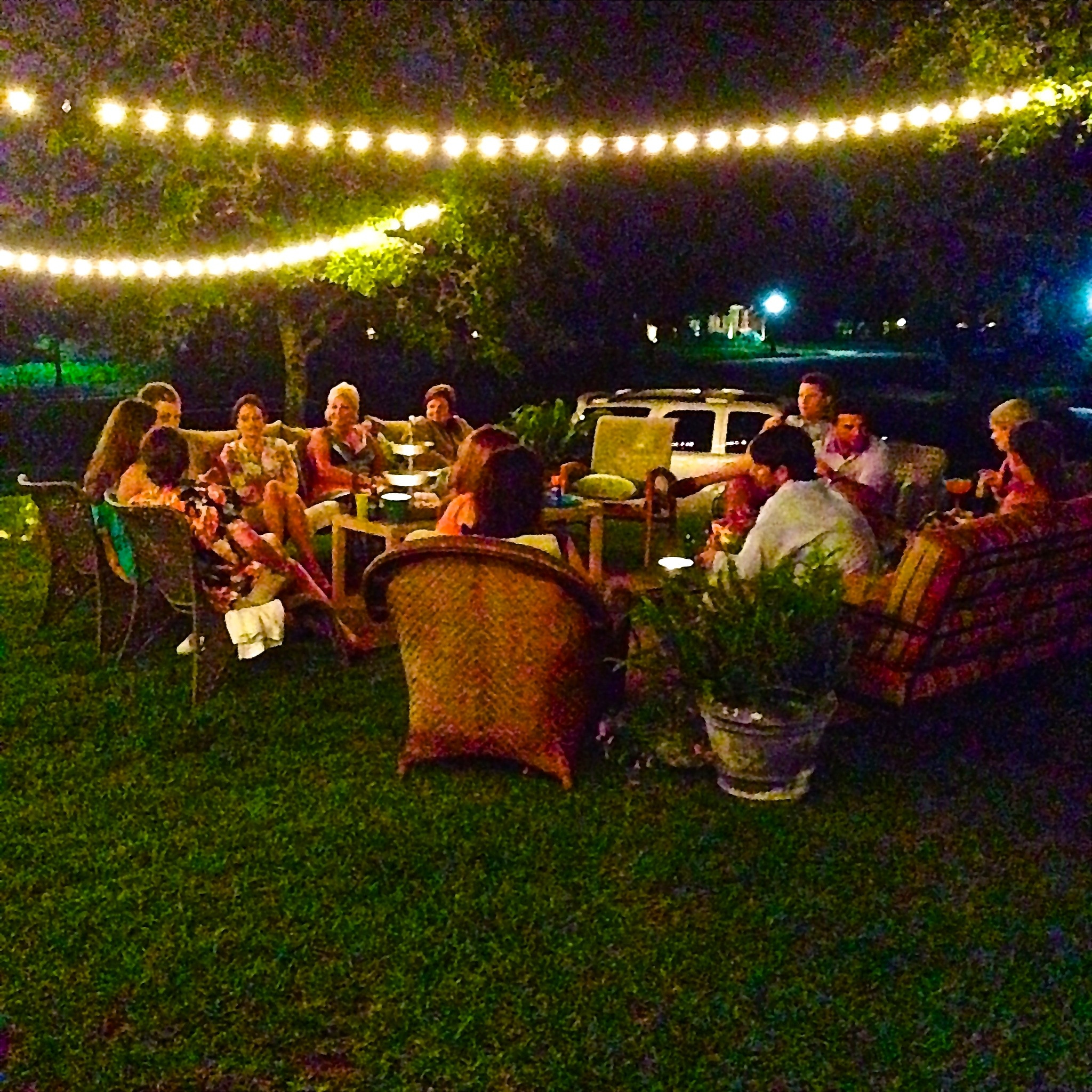 Backyard At Night
 FRONT YARD GARDEN PARTY