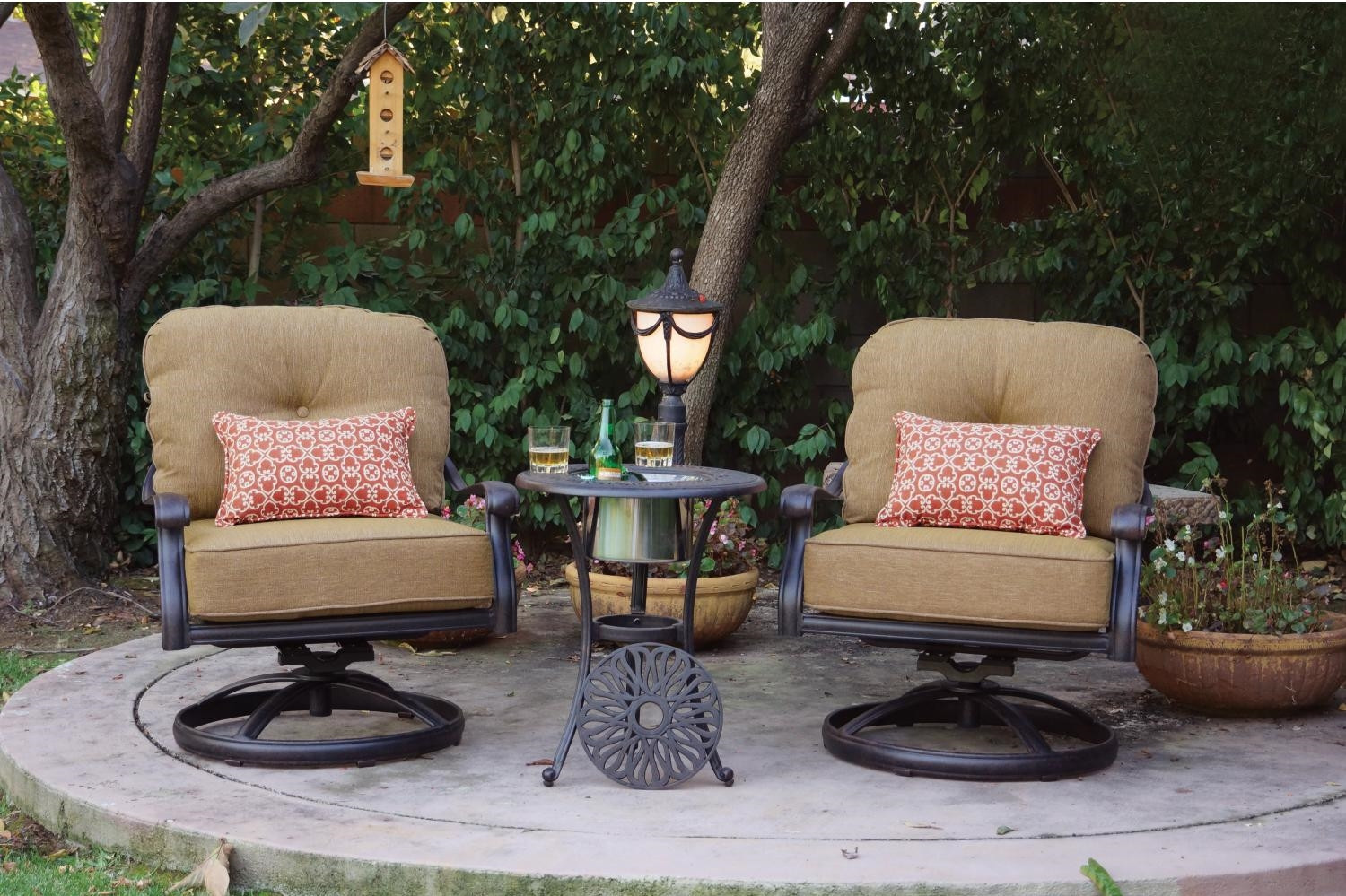 Backyard Furniture Sets
 Patio Furniture Cast Aluminum Deep Seating Rocker Set